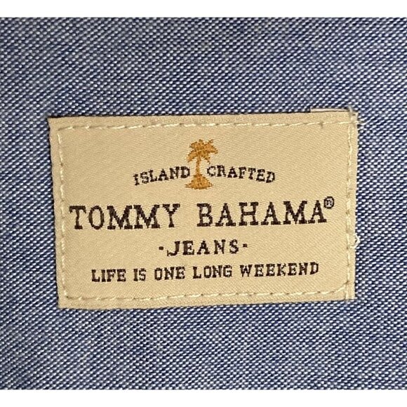 Tommy Bahama Island Crafted Men’s Large Green Plaid Short Sleeve Button Up Shirt - Picture 5 of 10